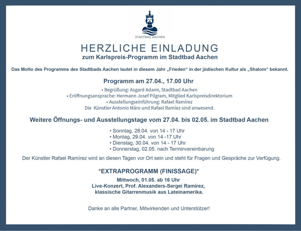 Bild Rahmenprogramm Karlspreis 2024 im Stadtbad Aachen.