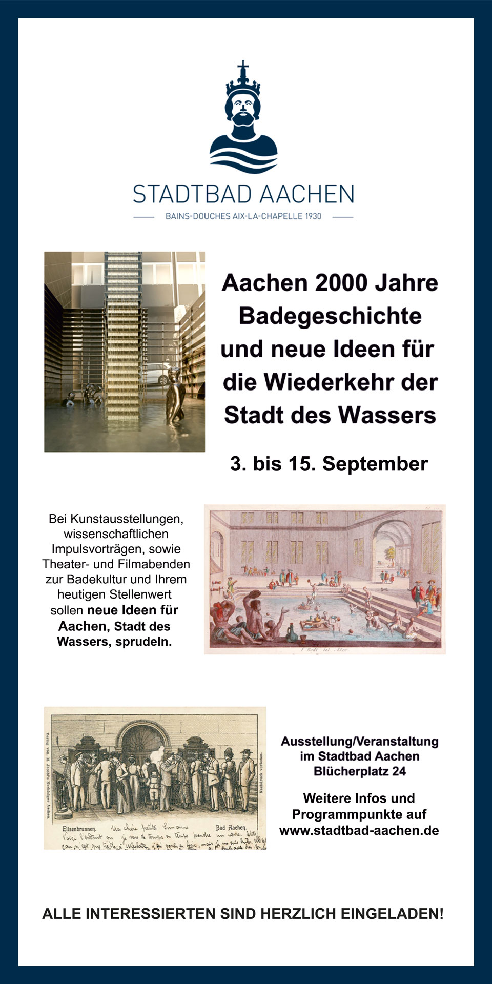 Stadtbad Aachen Flyer 2000 Jahre Badegeschichte 2024, Seite 2.