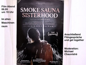 Ankündigung Filmabend "Smoke Sauna Sisterhood" Stadtbad Aachen am 06.09.2024