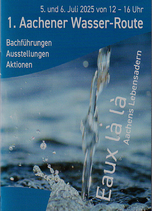 Ankündigung Wasser-Route Programm im Stadtbad Aachen.